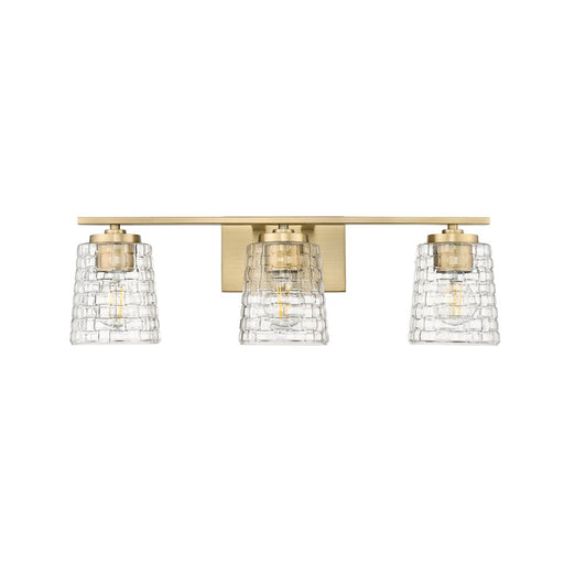 Millennium Lighting Saben 3Lt Vanity, Vintage Brass/Clear - 22103-VB