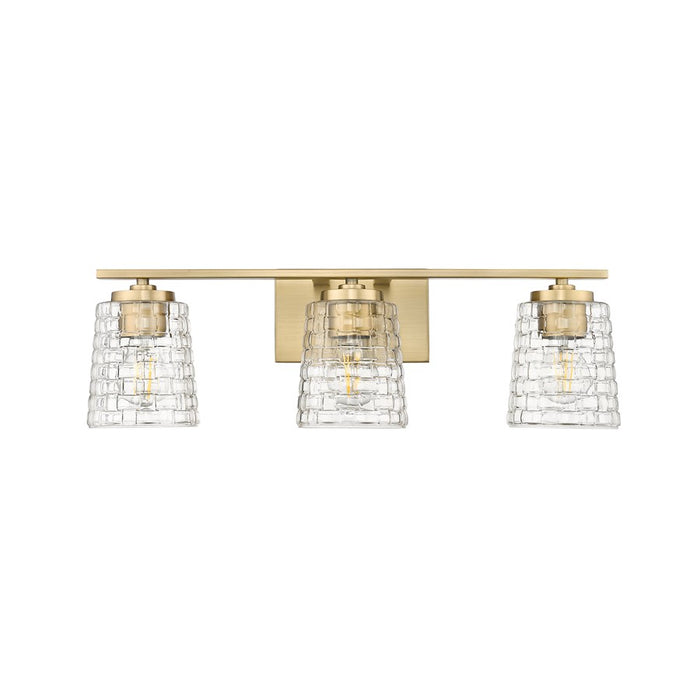 Millennium Lighting Saben 3Lt Vanity, Vintage Brass/Clear - 22103-VB