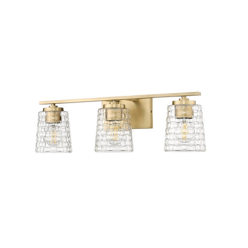 Millennium Lighting Saben 3Lt Vanity, Vintage Brass/Clear