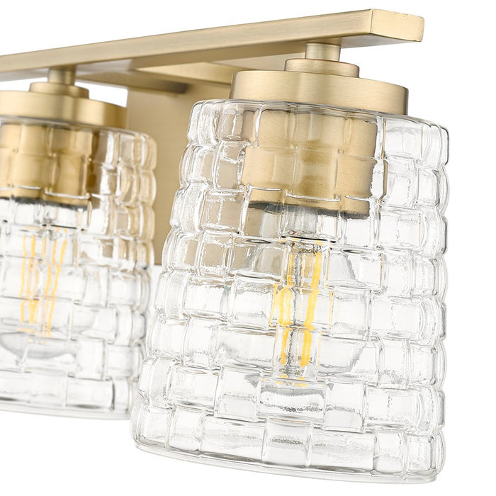 Millennium Lighting Saben 3Lt Vanity, Vintage Brass/Clear