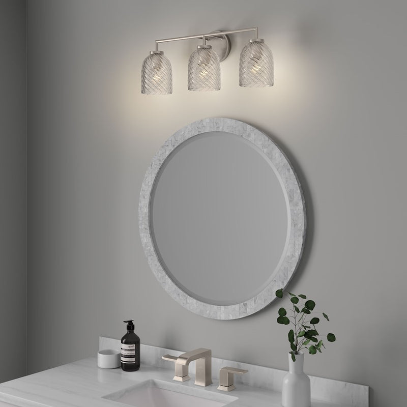 Millennium Lighting Catania 3Lt Vanity, Brushed Nickel/Clear