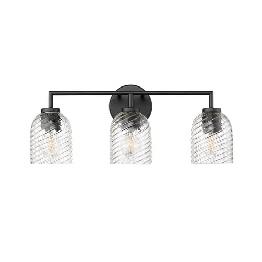 Millennium Lighting Catania 3Lt Vanity, Black/Clear - 22203-MB