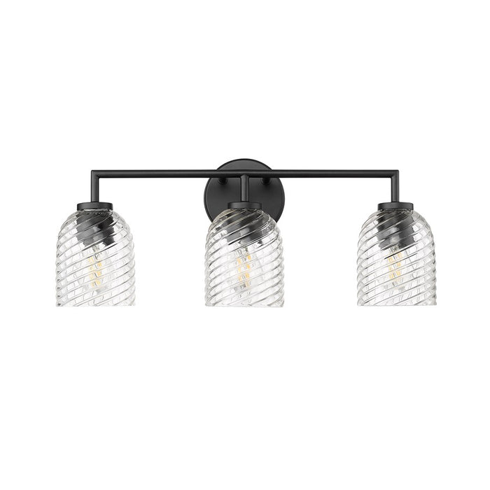 Millennium Lighting Catania 3Lt Vanity, Black/Clear - 22203-MB