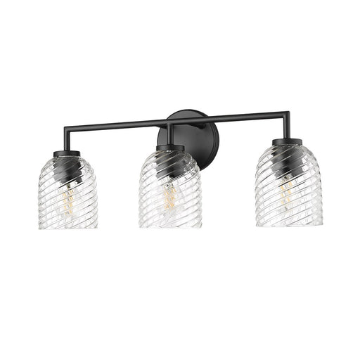 Millennium Lighting Catania 3Lt Vanity, Black/Clear