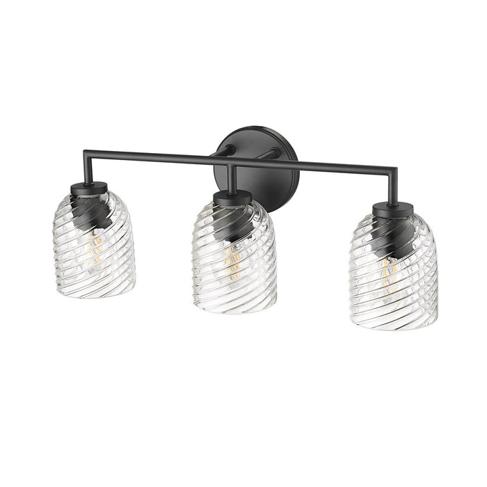 Millennium Lighting Catania 3Lt Vanity, Black/Clear