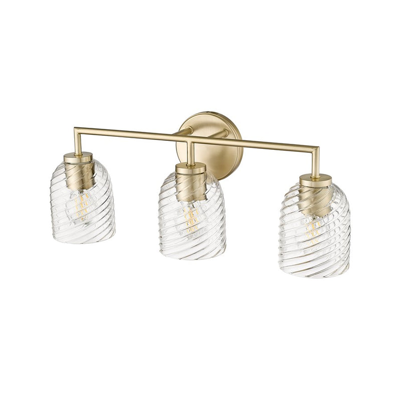 Millennium Lighting Catania 3Lt Vanity, Modern Gold/Clear
