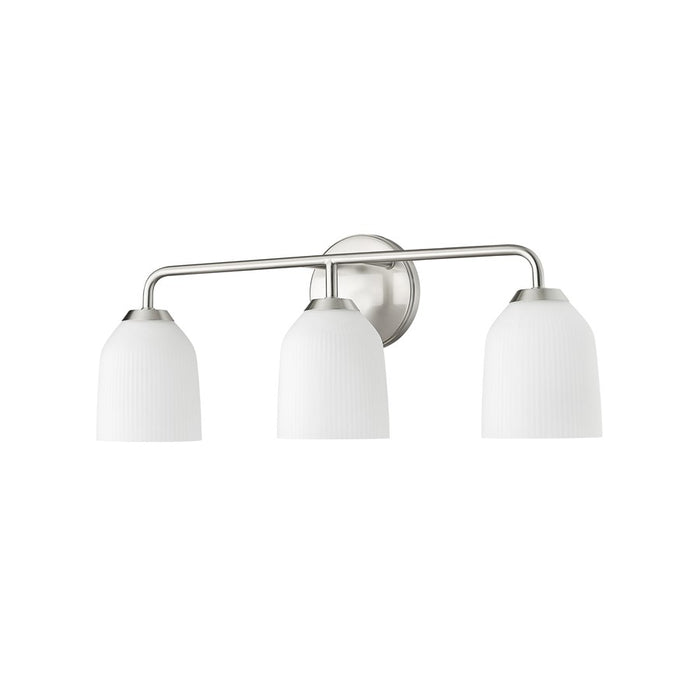 Millennium Lighting Norah 3Lt Vanity, Brushed Nickel/Opal Ribbed