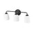 Millennium Lighting Norah 3Lt Vanity, Black/Opal Ribbed
