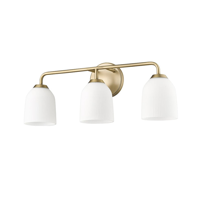 Millennium Lighting Norah 3Lt Vanity, Vintage Brass/Opal Ribbed