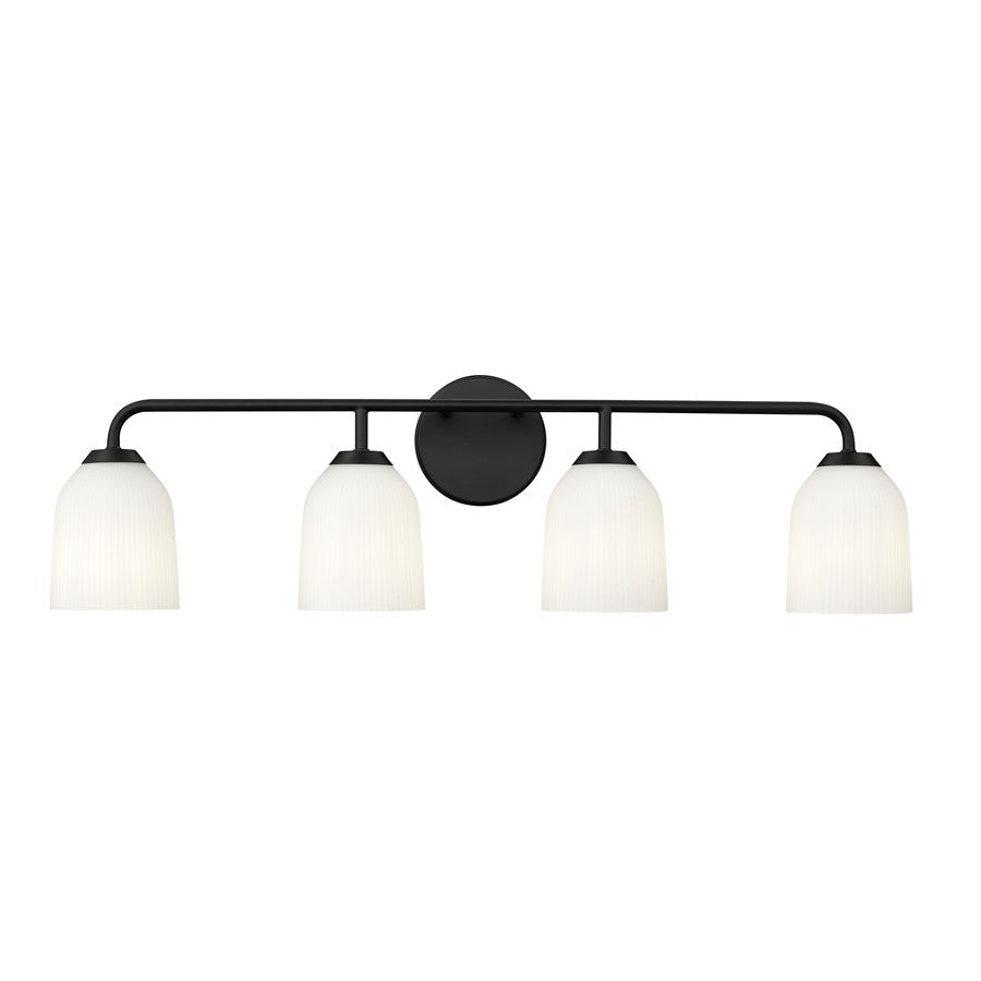 Millennium Lighting Norah 4Lt Vanity, Black - 22304-MB