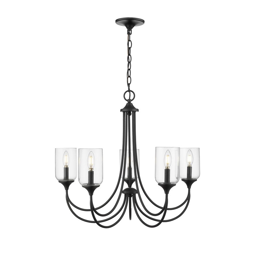 Millennium Lighting Waddingham 5Lt Chandelier, Black - 22405-MB
