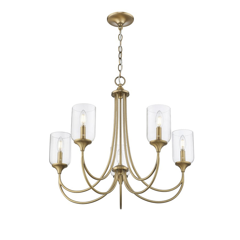 Millennium Lighting Waddingham 5Lt Chandelier, Vintage Brass
