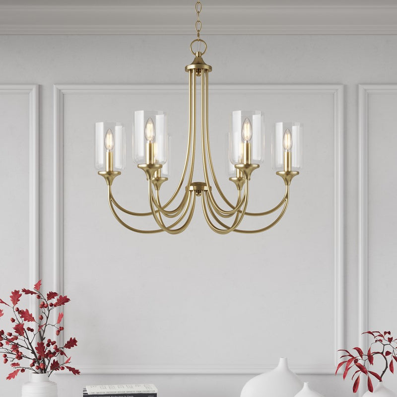 Millennium Lighting Waddingham 5Lt Chandelier, Vintage Brass
