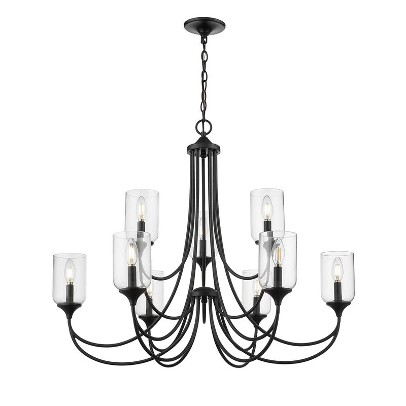 Millennium Lighting Waddingham 9Lt Chandelier, Black
