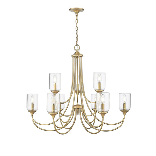 Millennium Lighting Waddingham 9Lt Chandelier, Vintage Brass - 22409-VB
