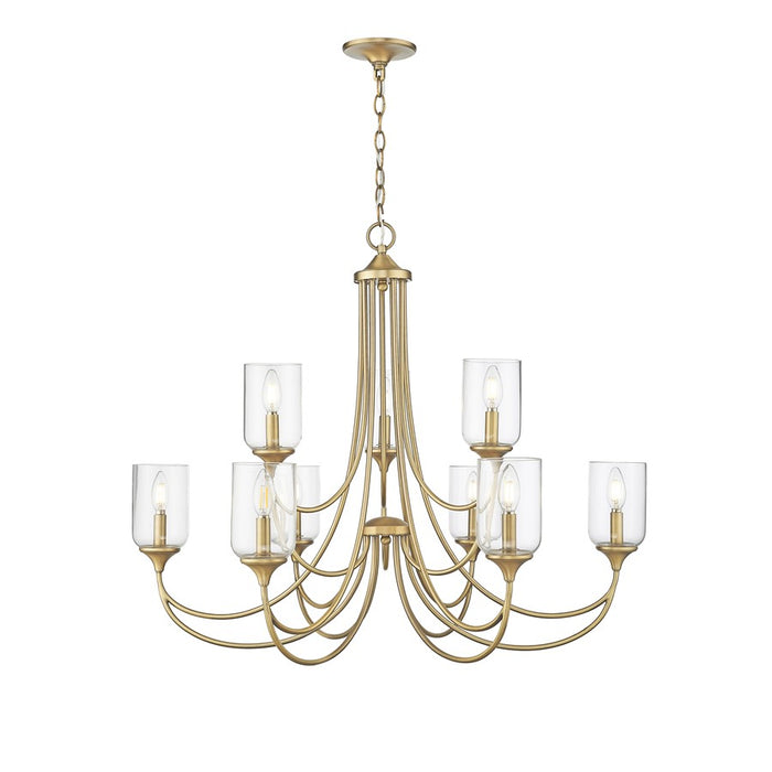 Millennium Lighting Waddingham 9Lt Chandelier, Vintage Brass - 22409-VB
