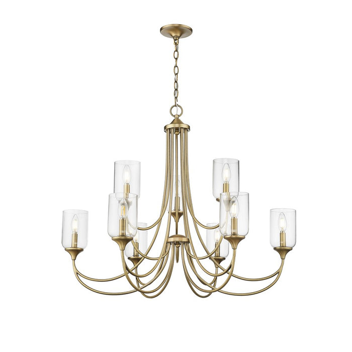 Millennium Lighting Waddingham 9Lt Chandelier, Vintage Brass