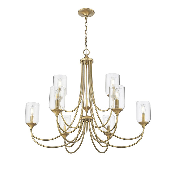 Millennium Lighting Waddingham 9Lt Chandelier, Vintage Brass