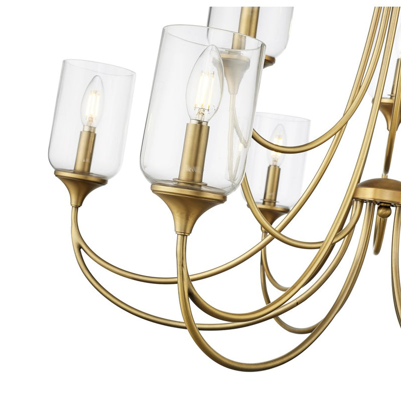Millennium Lighting Waddingham 9Lt Chandelier, Vintage Brass