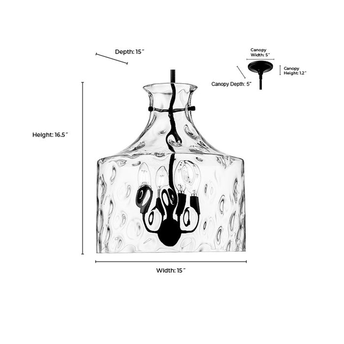 Millennium Lighting Santorini 4Lt Pendant, Modern Gold