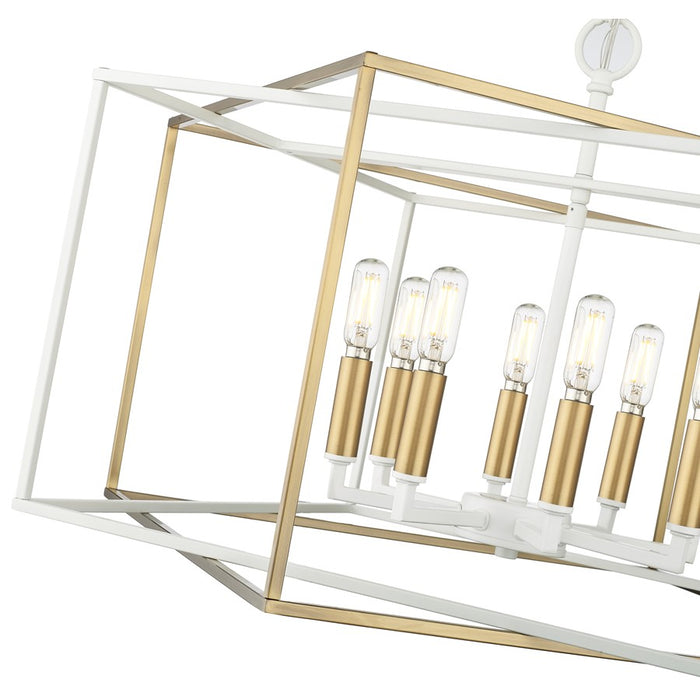 Millennium Lighting Lowe 8Lt Pendant, White/Vintage Brass