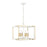 Millennium Lighting Lowe 6Lt Pendant, White/Vintage Brass - 22609-MW-VB