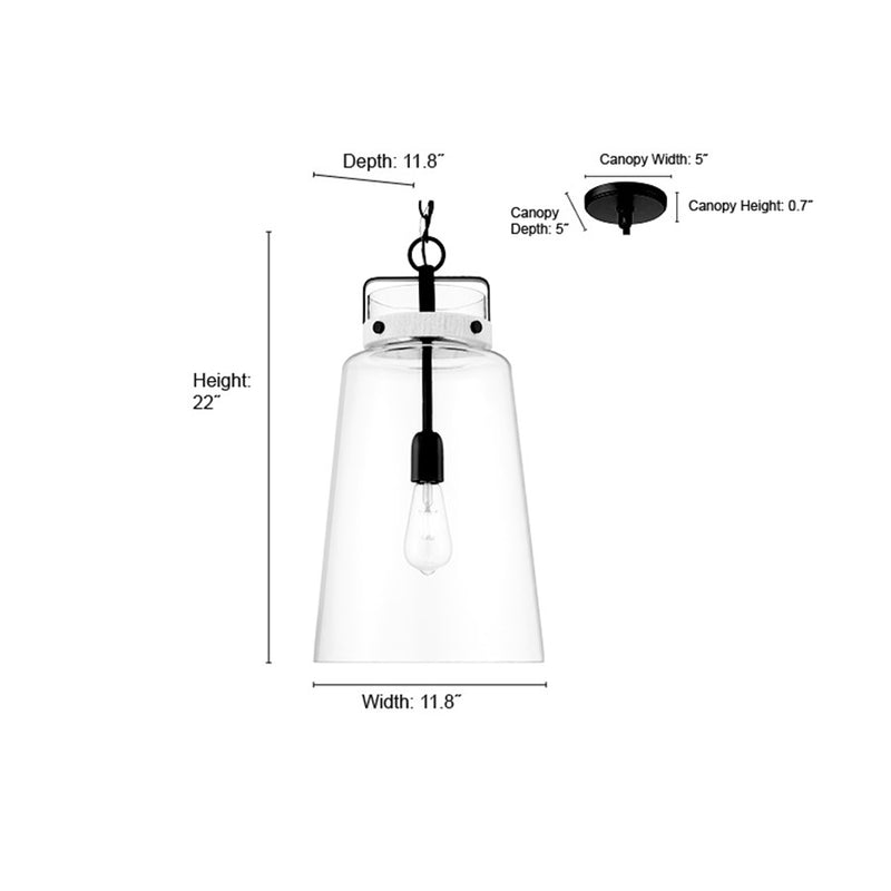 Millennium Lighting Lolla 1Lt Pendant, Black