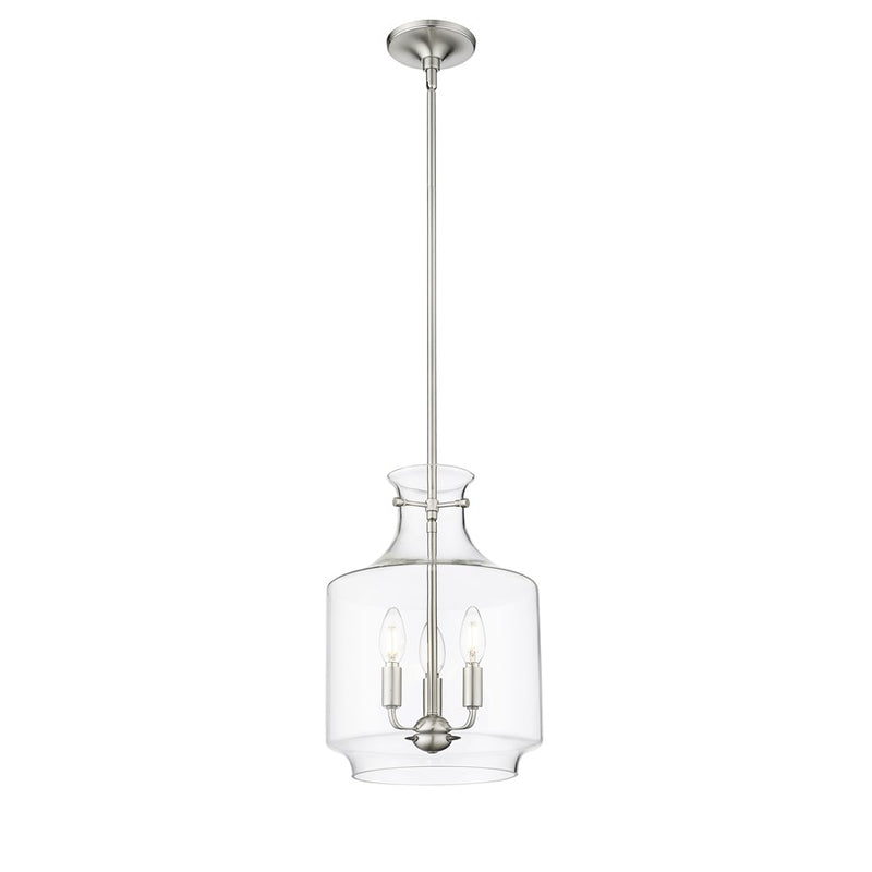 Millennium Lighting Mahannah 3Lt Pendant, Brushed Nickel