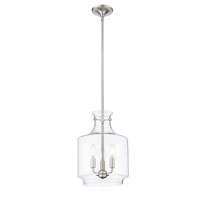 Millennium Lighting Mahannah 3Lt Pendant, Brushed Nickel