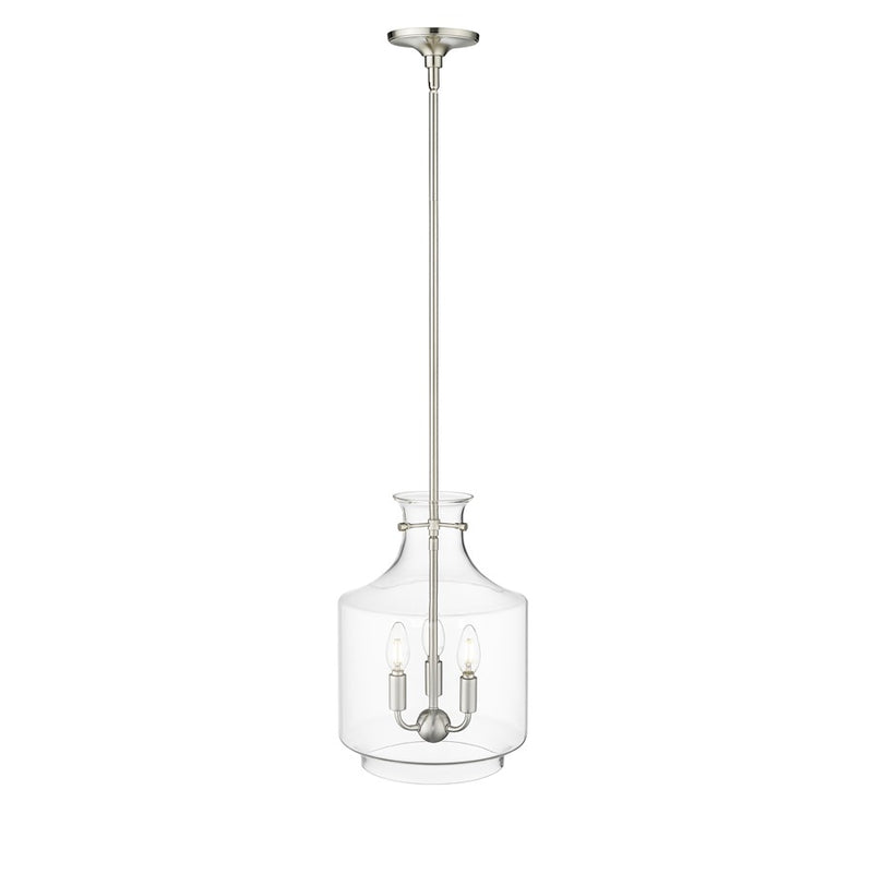 Millennium Lighting Mahannah 3Lt Pendant, Brushed Nickel