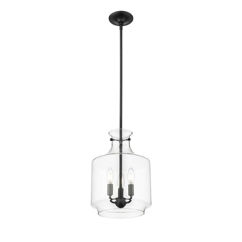 Millennium Lighting Mahannah 3Lt Pendant, Black