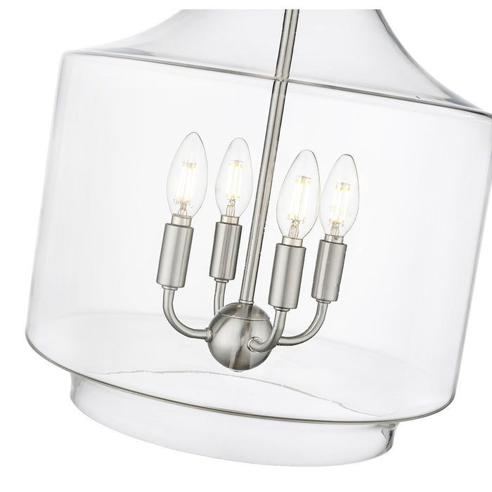 Millennium Lighting Mahannah 4Lt Pendant, Brushed Nickel