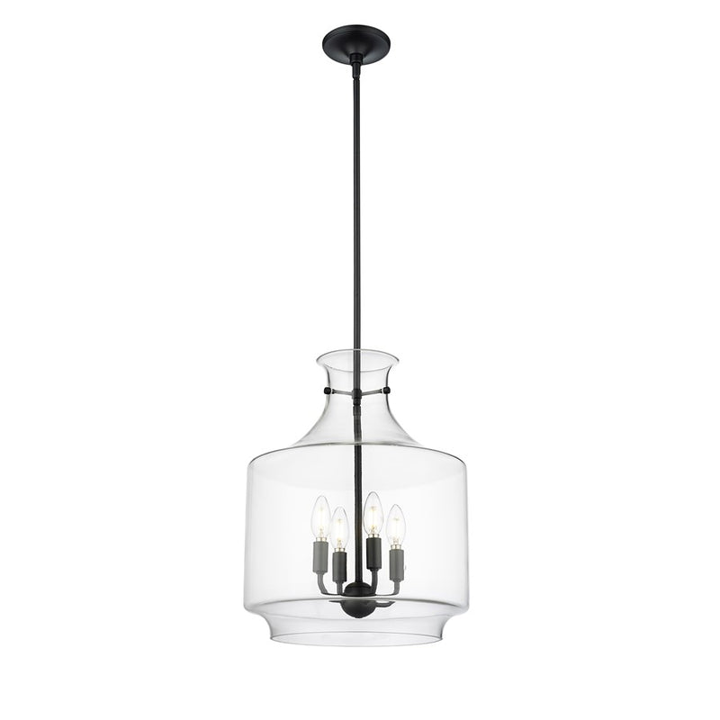 Millennium Lighting Mahannah 4Lt Pendant, Black