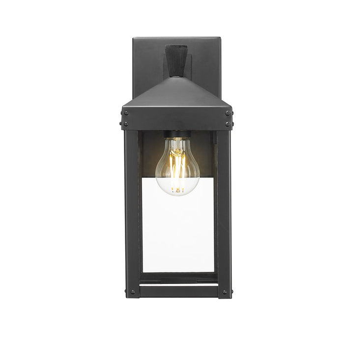 Millennium Lighting Yates 1Lt 14" Outdoor Wall Sconce, Black/Clear