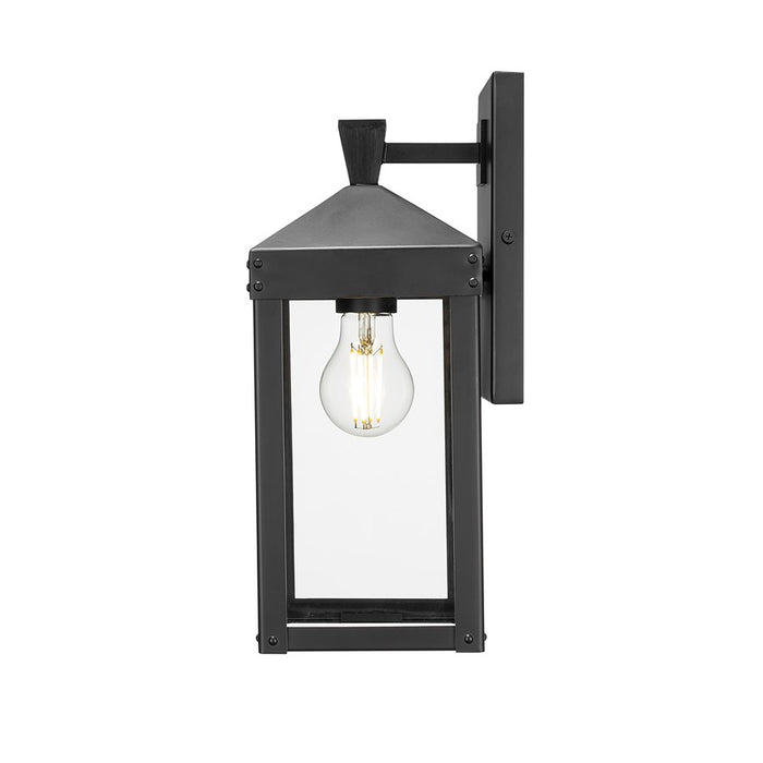 Millennium Lighting Yates 1Lt 14" Outdoor Wall Sconce, Black/Clear