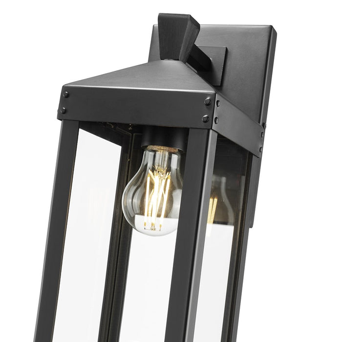 Millennium Lighting Yates 1Lt 14" Outdoor Wall Sconce, Black/Clear
