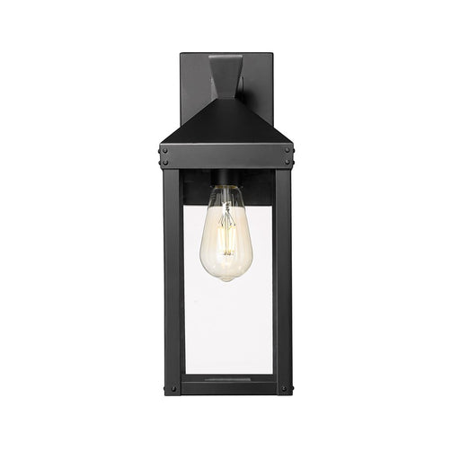 Millennium Lighting Yates 1Lt 17" Outdoor Wall Sconce, Black/Clear