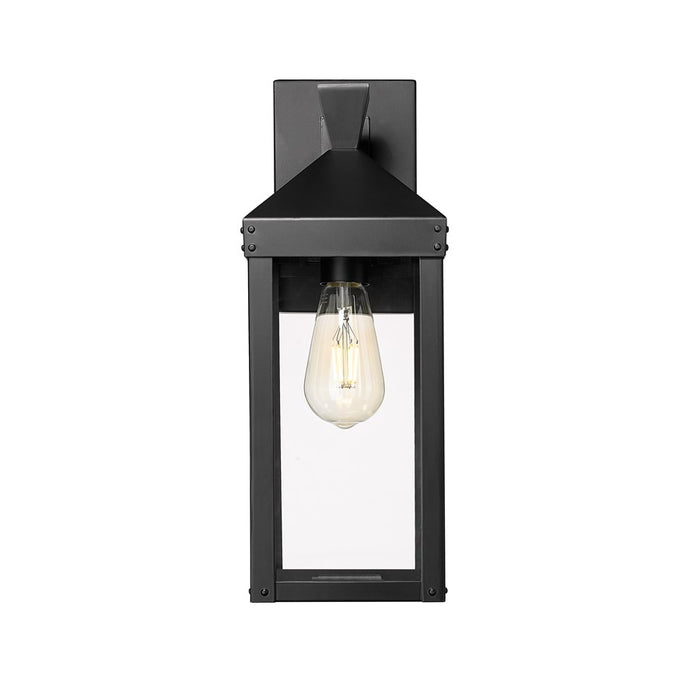 Millennium Lighting Yates 1Lt 17" Outdoor Wall Sconce, Black/Clear
