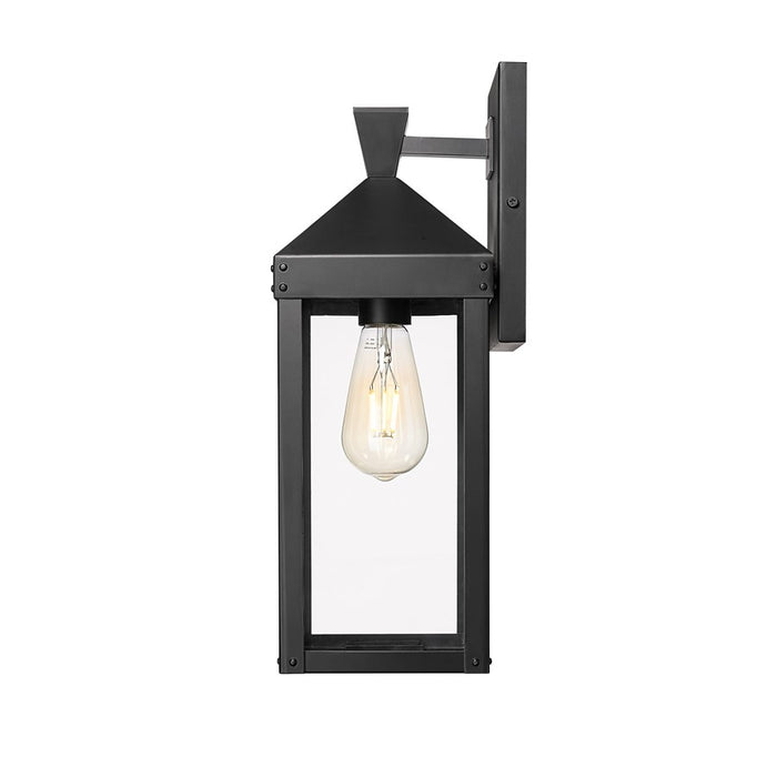 Millennium Lighting Yates 1Lt 17" Outdoor Wall Sconce, Black/Clear