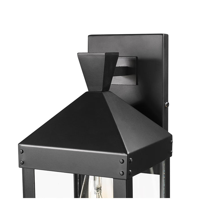 Millennium Lighting Yates 1Lt 17" Outdoor Wall Sconce, Black/Clear