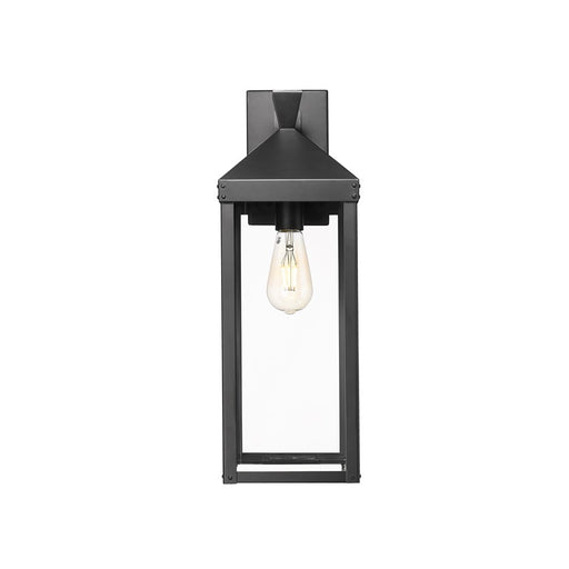 Millennium Lighting Yates 1Lt 22" Outdoor Wall Sconce, Black/Clear