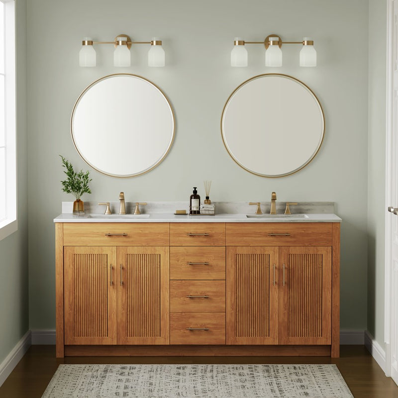Millennium Lighting Corella 3Lt Vanity, Modern Gold/Opal