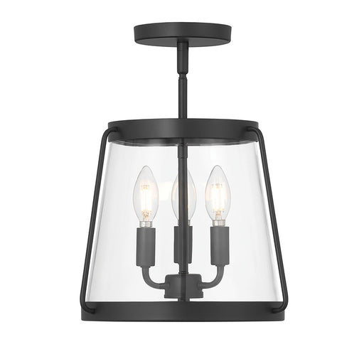Millennium Lighting Adabella 3Lt Semi Flush Mount, Black/Clear