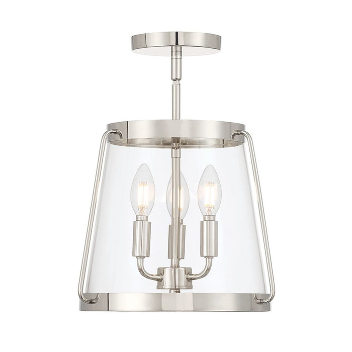 Millennium Adabella 3Lt Semi Flush Mount, Nickel/Clear