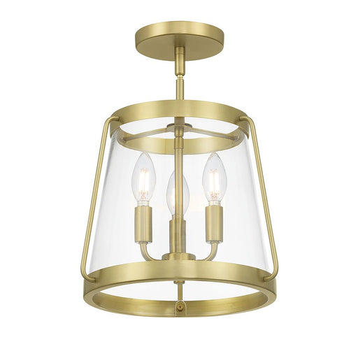 Millennium Lighting Adabella 3Lt Semi Flush Mount, Brass/Clear - 230103-VB