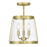 Millennium Lighting Adabella 3Lt Semi Flush Mount, Brass/Clear