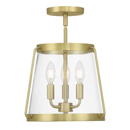 Millennium Lighting Adabella 3Lt Semi Flush Mount, Brass/Clear