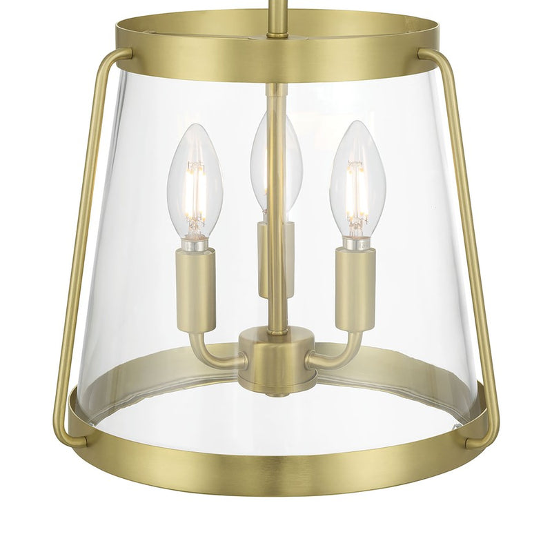 Millennium Lighting Adabella 3Lt Semi Flush Mount, Brass/Clear
