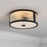 Millennium Lighting Ardezia 3Lt Flush Mount, Matte Black/Clear Ribbed