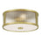 Millennium Lighting Ardezia 3Lt Flush Mount, Brass/Clear Ribbed